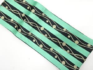 よろけ縞に水玉模様織り出し　リバーシブル浴衣用半幅帯